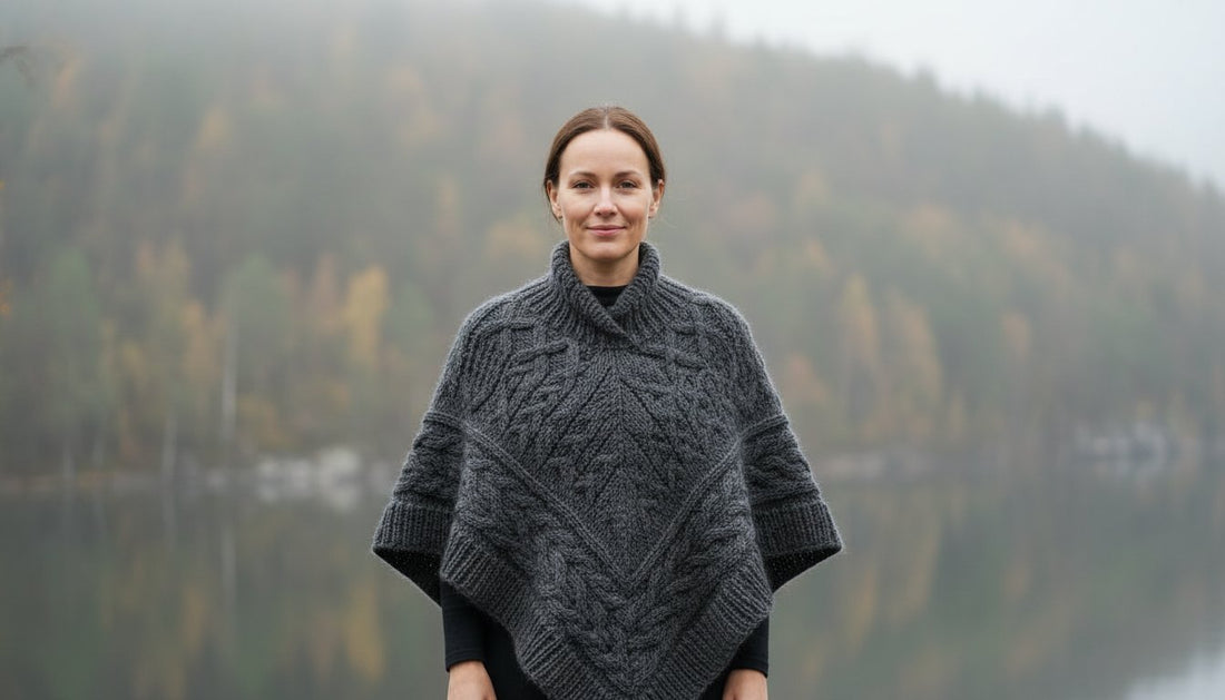 Stickad ullponcho dam: En tidlös omfamning av hantverk och värme